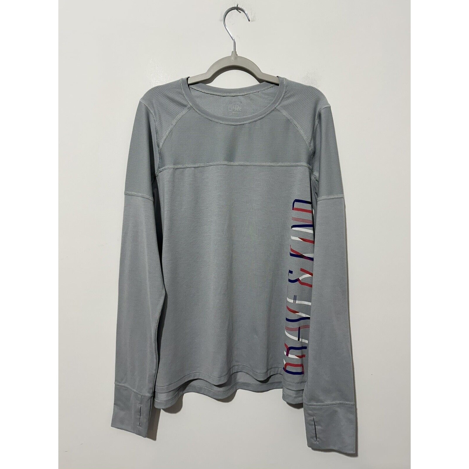 Athleta Girl Brave And Kind T Shirt Xl 14 Gray Long Sleeve Crew Neck Lightweight